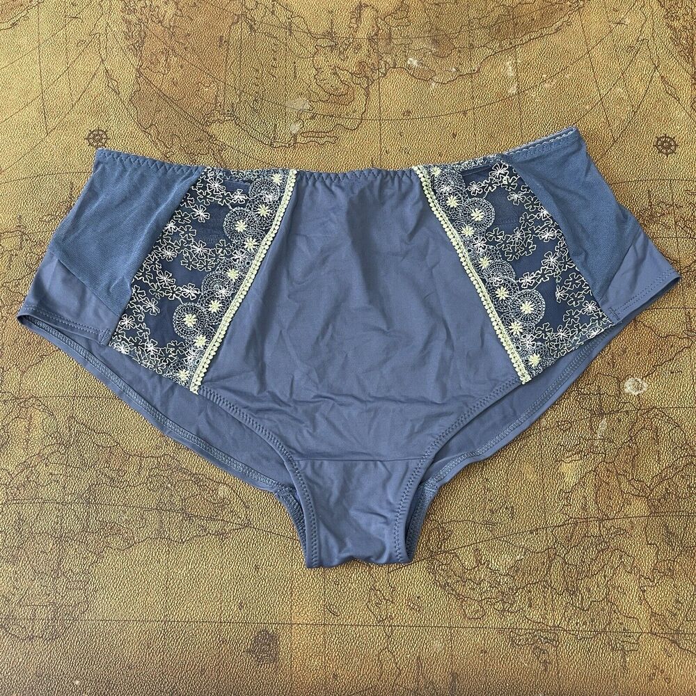 Kris Line European Panties Aylin Briefs XXL Lemon/Jeans.  Blue